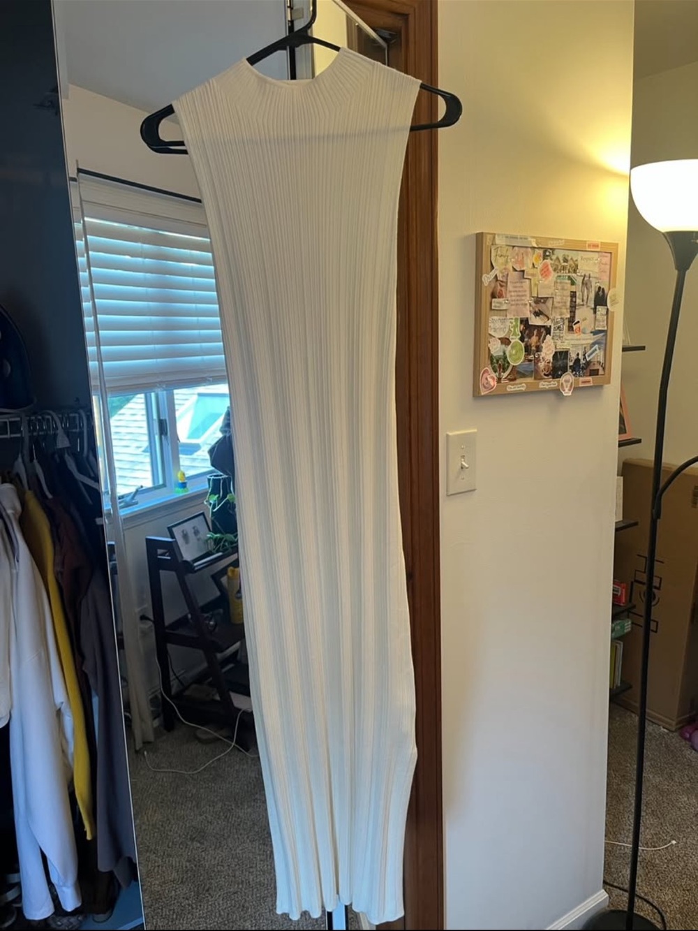 GAP Sleeveless Cream Midi Sheath Dress - Picture 2 of 3